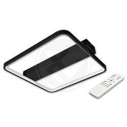 LED griestu lampa Galaxis Centauri 40W 42x40x6 cm, melns, ar tālvadības pulti