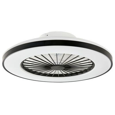 LED griestu lampa Kleo 36W+15W 3CCT ventilators 50cm melns