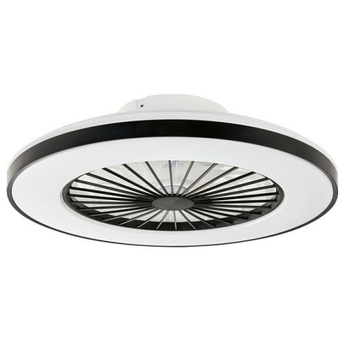LED griestu lampa Kleo 36W+15W 3CCT ventilators 50cm melns