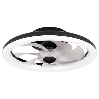 LED griestu lampa Flip 36W+15W ar ventilatoru ar 3 krāsu temperatūrām (3CCT) 40 cm melna