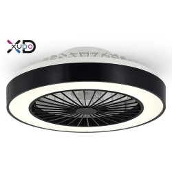 LED griestu lampa XD-LL110RB ar ventilatoru 36W + 15W 3CCT melna