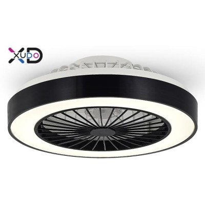 LED griestu lampa XD-LL110RB ar ventilatoru 36W + 15W 3CCT melna